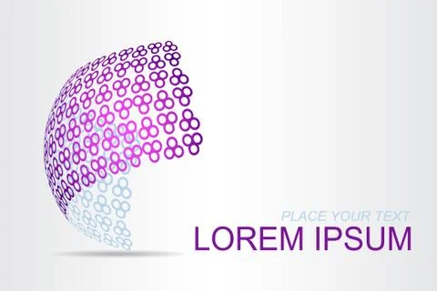 Logo stylized spherical surface with abstract shapes Illustrazione stock