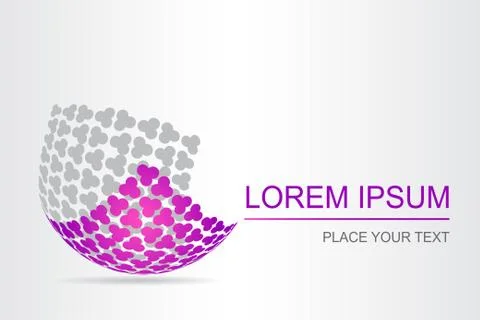 Logo stylized spherical surface with abstract shapes Stock Illustration