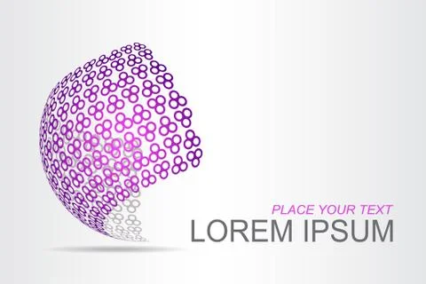 Logo stylized spherical surface with abstract shapes Illustrazione stock