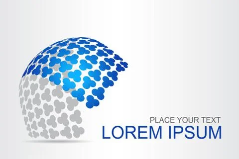 Logo stylized spherical surface with abstract shapes Stock Illustration