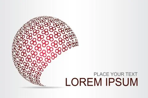 Logo stylized spherical surface with abstract shapes Stock Illustration