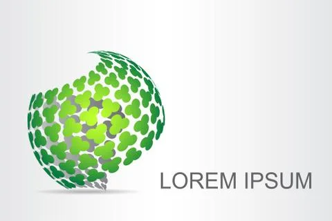 Logo stylized spherical surface with abstract shapes Stock Illustration