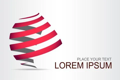 Logo stylized spherical surface with abstract shapes Stock Illustration