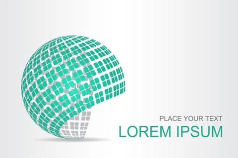 Logo stylized spherical surface with abstract shapes Stock Illustration