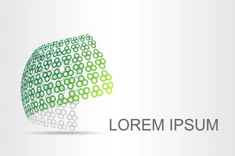 Logo stylized spherical surface with abstract shapes Stock Illustration