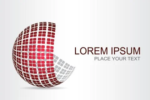 Logo stylized spherical surface with abstract shapes Stock Illustration