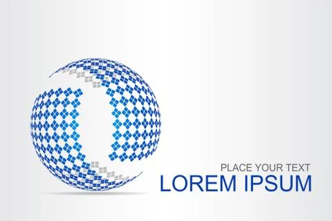Logo stylized spherical surface with abstract shapes Stock Illustration