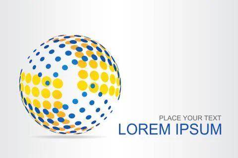 Logo stylized spherical surface with abstract shapes Stock Illustration