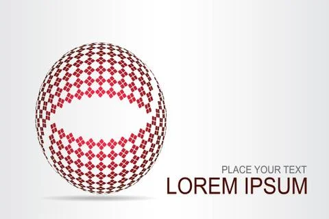Logo stylized spherical surface with abstract shapes Stock Illustration