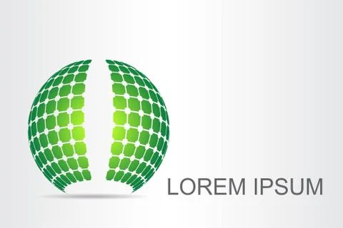 Logo stylized spherical surface with abstract shapes Stock Illustration