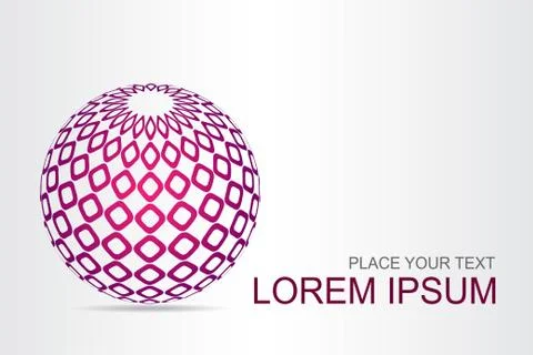 Logo stylized spherical surface with abstract shapes Stock Illustration
