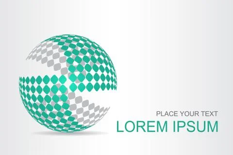 Logo stylized spherical surface with abstract shapes Stock Illustration