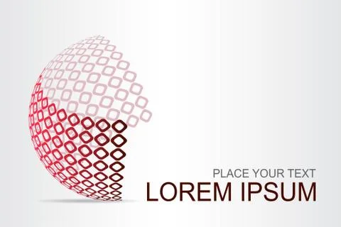 Logo stylized spherical surface with abstract shapes Stock Illustration