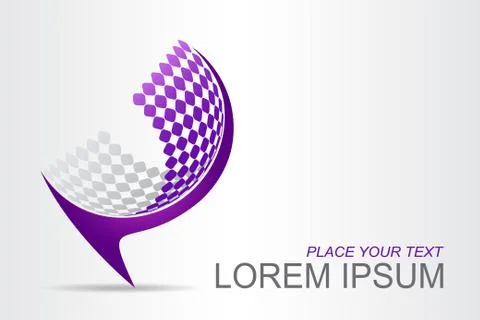 Logo stylized spherical surface with abstract shapes Stock Illustration