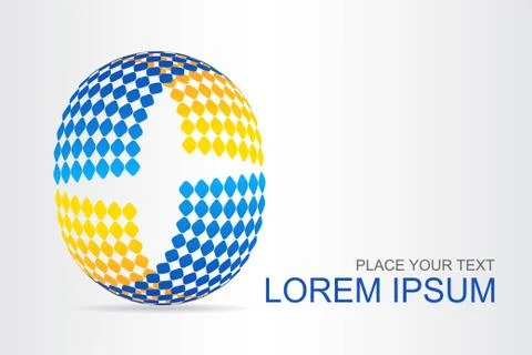 Logo stylized spherical surface with abstract shapes Stock Illustration