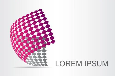 Logo stylized spherical surface with abstract shapes Illustrazione stock