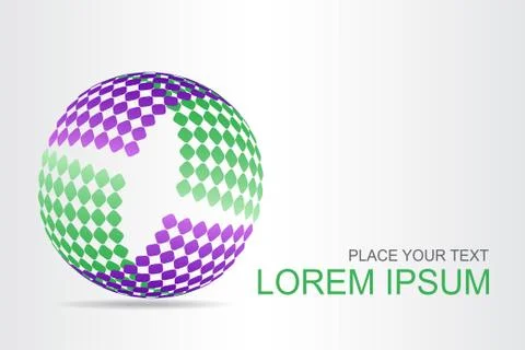 Logo stylized spherical surface with abstract shapes Stock Illustration