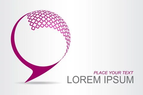 Logo stylized spherical surface with abstract shapes Stock Illustration