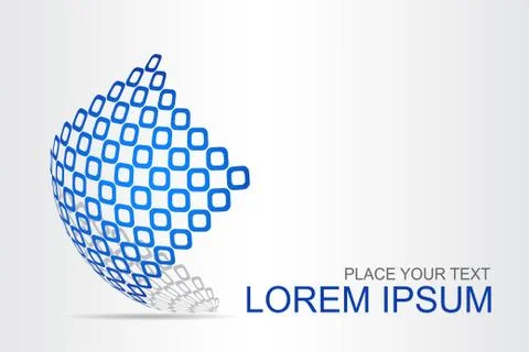 Logo stylized spherical surface with abstract shapes Stock Illustration