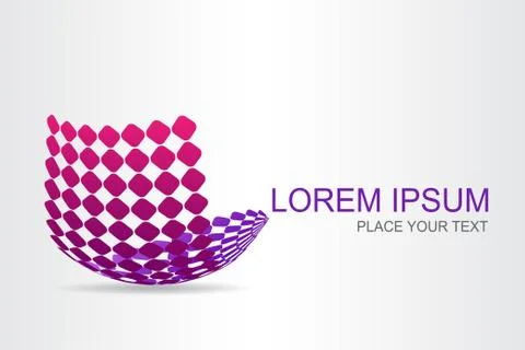Logo stylized spherical surface with abstract shapes Illustrazione stock