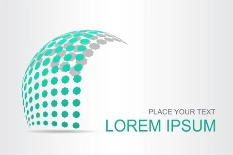 Logo stylized spherical surface with abstract shapes Stock Illustration