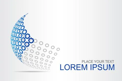 Logo stylized spherical surface with abstract shapes Stock Illustration