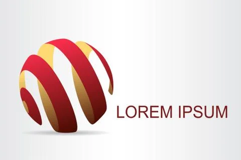 Logo stylized spherical surface with abstract shapes Stock Illustration