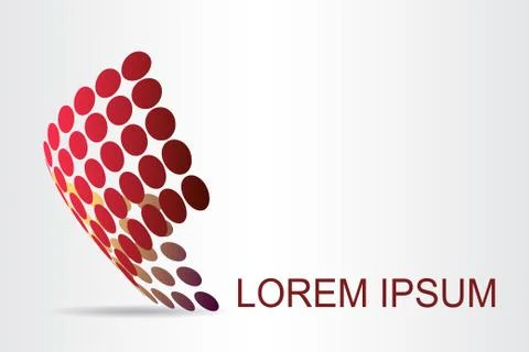 Logo stylized spherical surface with abstract shapes Stock Illustration