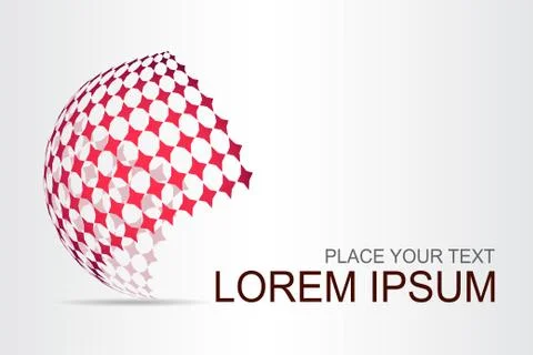 Logo stylized spherical surface with abstract shapes Illustrazione stock
