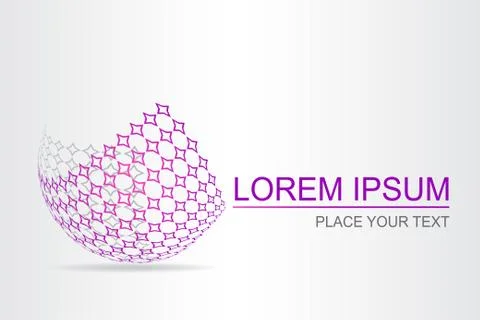 Logo stylized spherical surface with abstract shapes Stock Illustration