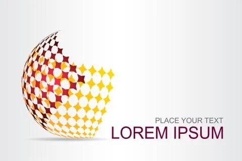 Logo stylized spherical surface with abstract shapes Stock Illustration