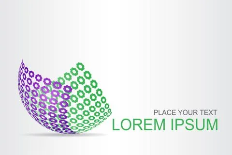 Logo stylized spherical surface with abstract shapes Stock Illustration