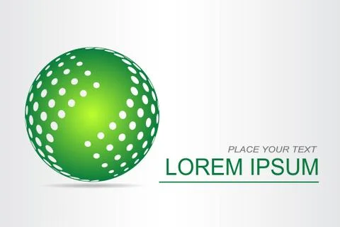 Logo stylized spherical surface with abstract shapes Illustrazione stock