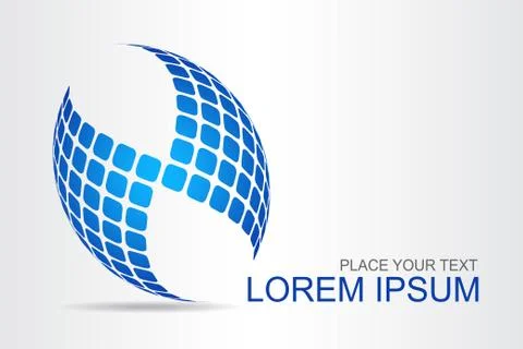 Logo stylized spherical surface with abstract shapes Stock Illustration