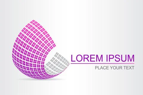 Logo stylized spherical surface with abstract shapes Stock Illustration