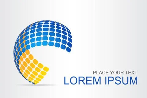 Logo stylized spherical surface with abstract shapes Stock Illustration