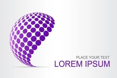 Logo stylized spherical surface with abstract shapes Stock Illustration