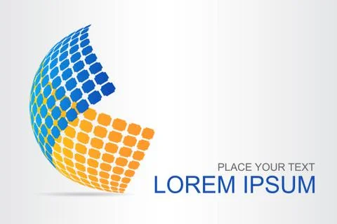 Logo stylized spherical surface with abstract shapes Stock Illustration