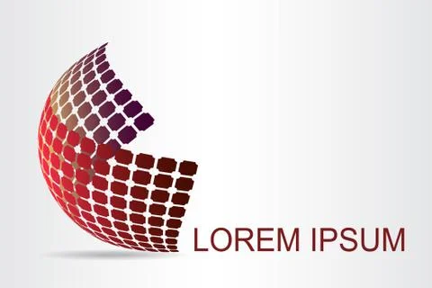 Logo stylized spherical surface with abstract shapes Stock Illustration