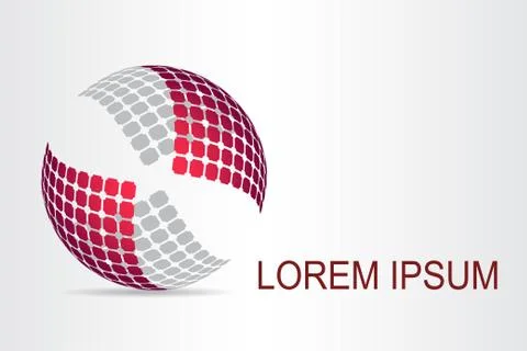 Logo stylized spherical surface with abstract shapes Stock Illustration