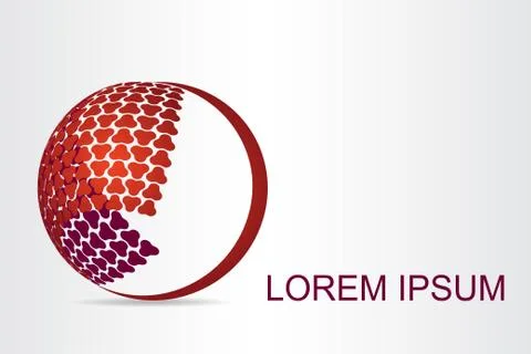 Logo stylized spherical surface with abstract shapes Stock Illustration