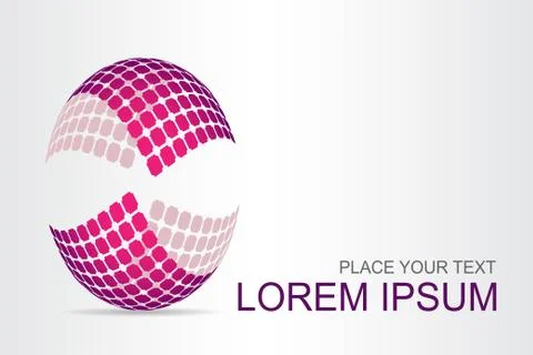 Logo stylized spherical surface with abstract shapes Stock Illustration