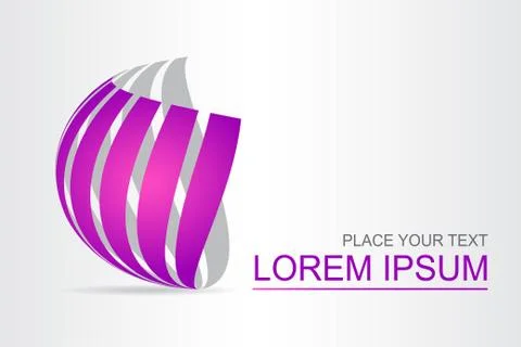 Logo stylized spherical surface with abstract shapes Stock Illustration