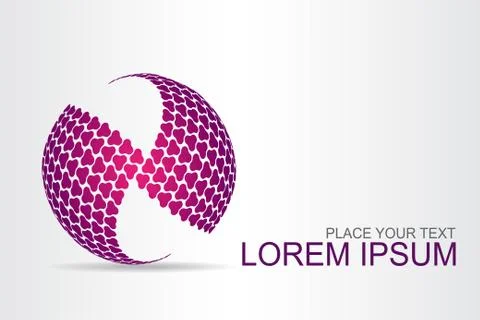 Logo stylized spherical surface with abstract shapes Stock Illustration