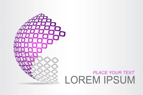 Logo stylized spherical surface with abstract shapes Stock Illustration