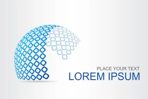 Logo stylized spherical surface with abstract shapes Illustrazione stock
