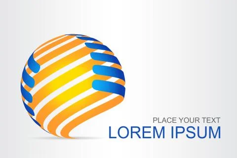 Logo stylized spherical surface with abstract shapes Stock Illustration