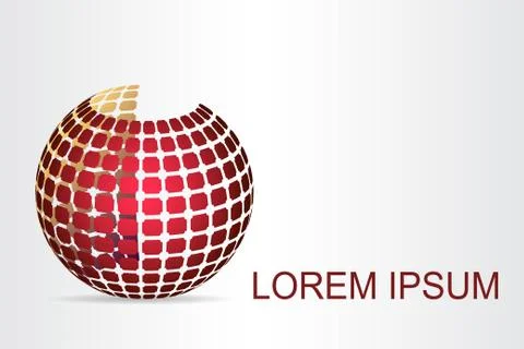 Logo stylized spherical surface with abstract shapes Illustrazione stock