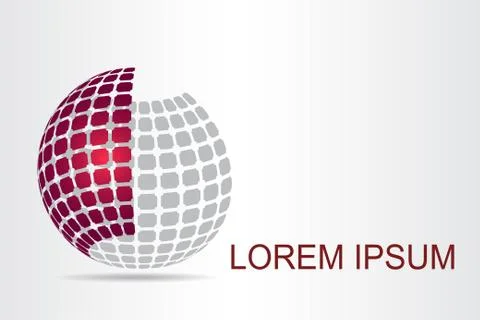 Logo stylized spherical surface with abstract shapes Stock Illustration