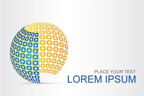 Logo stylized spherical surface with abstract shapes Stock Illustration